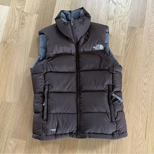 The North Face retro brown puffer vest Size XS